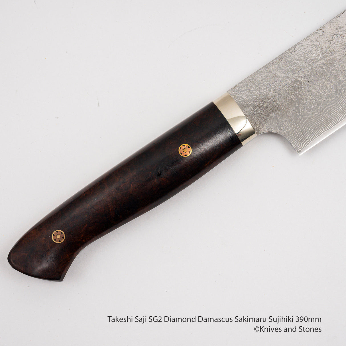 Takeshi Saji SG2 Diamond Damascus Sakimaru Sujihiki 390mm