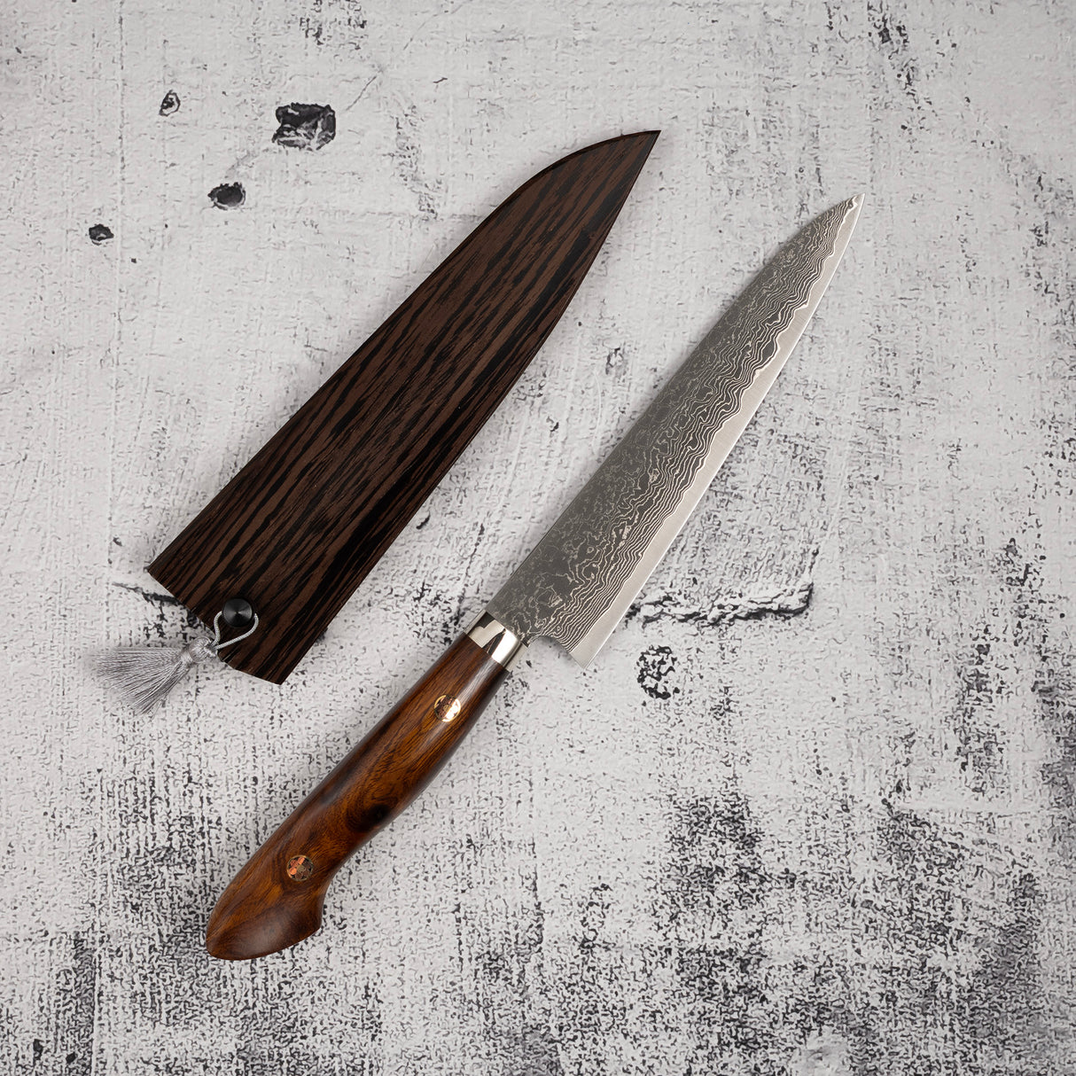 Tanaka R2 Black Damascus Ironwood Petty 150mm