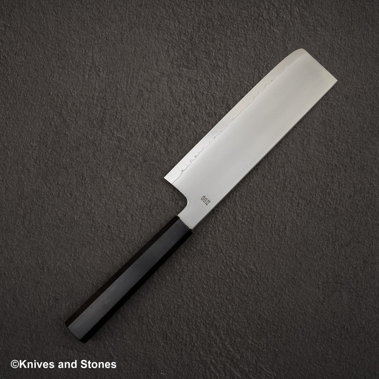 Myojin Riki Seisakusho SG2 Kasumi Nakiri 180mm Ebony Handle