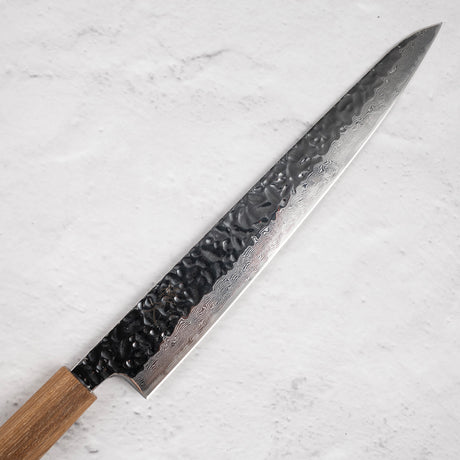 Tsunehira AUS10 Tsuchime Damascus Sujihiki 240 mm