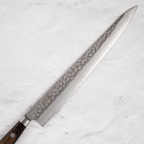 Tsunehira AUS8 Tsuchime Sujihiki 240mm Brown Western Handle