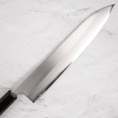 Tsunehira White 1 Stainless Clad Kasumi Gyuto 240 mm Ebony Handle
