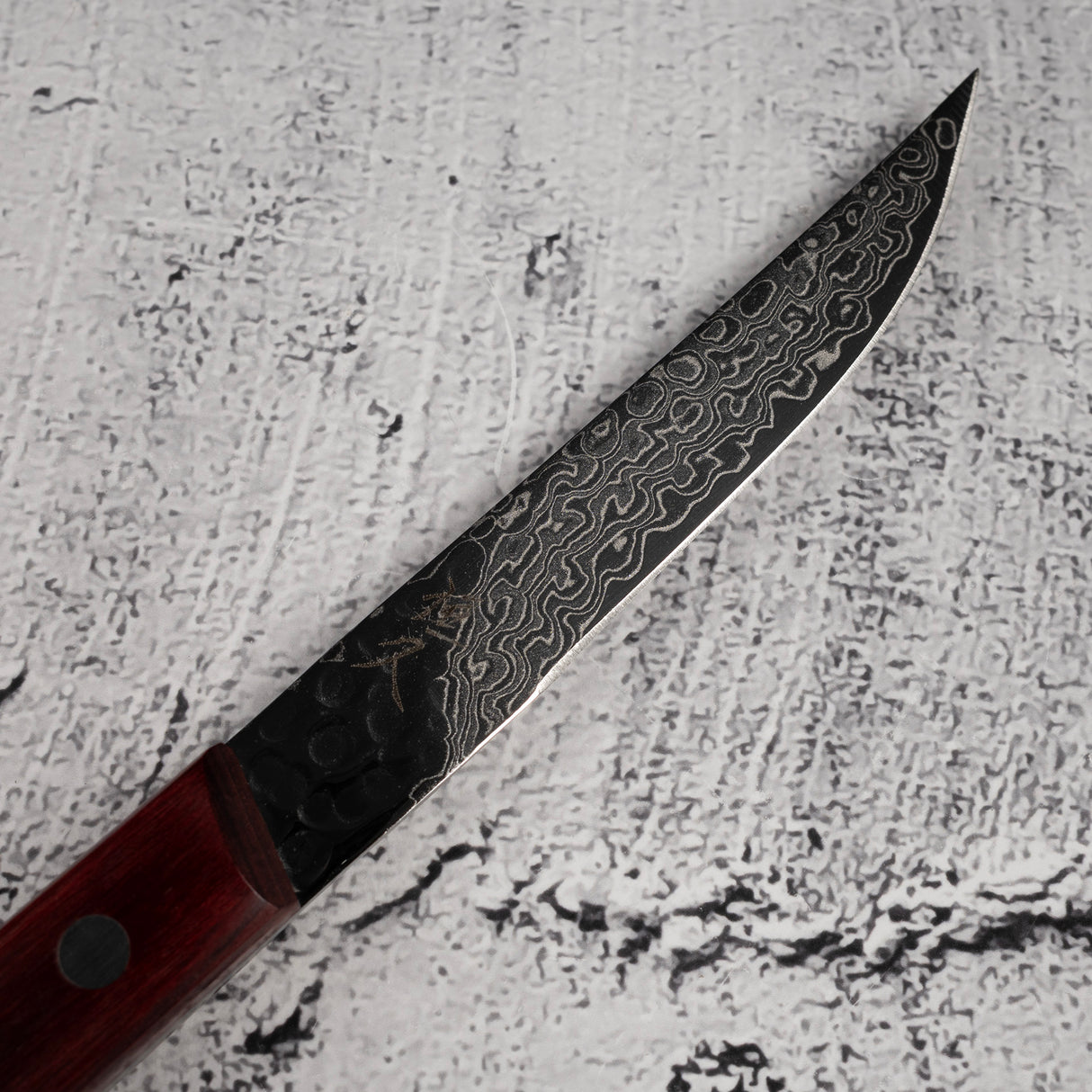 Tsunehisa AUS10 Damascus Steak Knife Red
