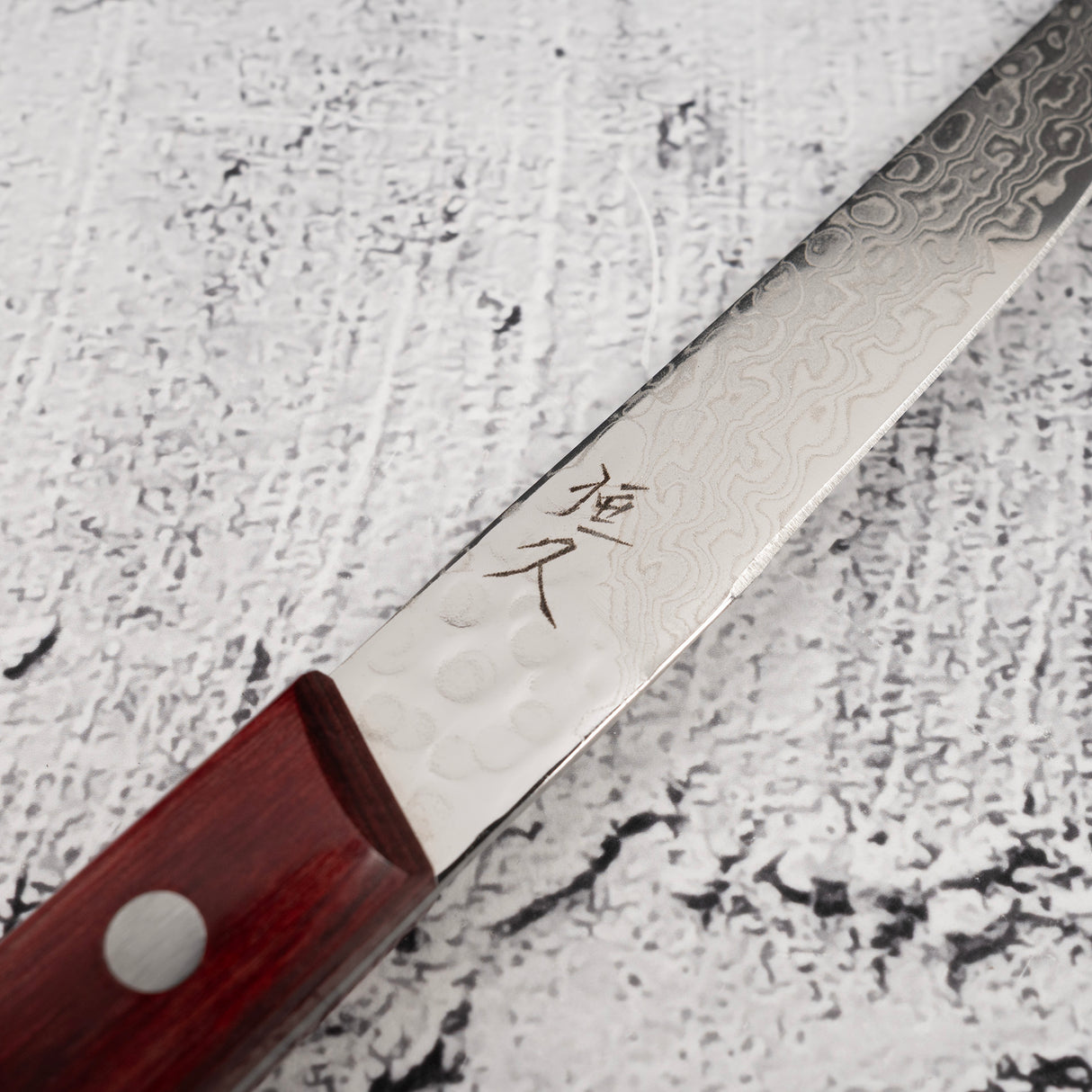 Tsunehisa AUS10 Damascus Steak Knife Red