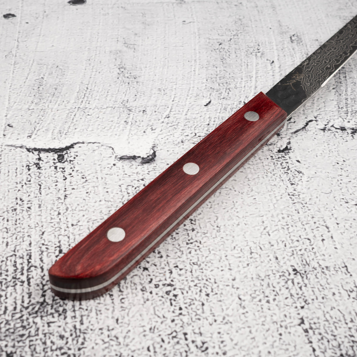 Tsunehisa AUS10 Damascus Steak Knife Red