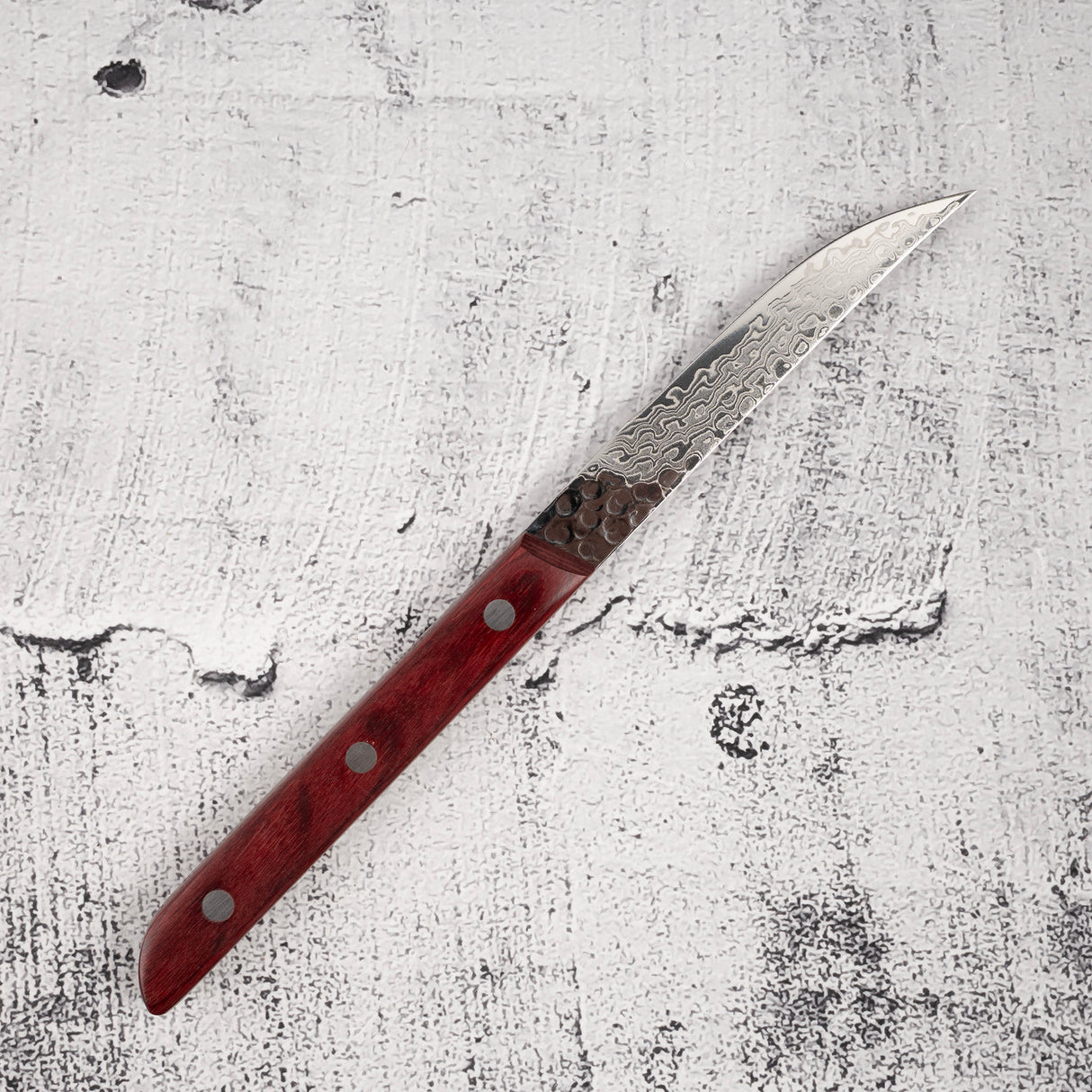 Tsunehisa AUS10 Damascus Steak Knife Red