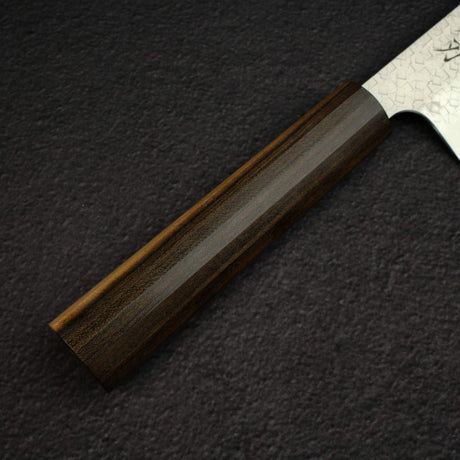 K&S Arare SG2 Santoku 170mm by Iron Clad, with Black Charcate Handle
