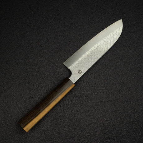 K&S Arare SG2 Santoku 170mm by Iron Clad, with Black Charcate Handle