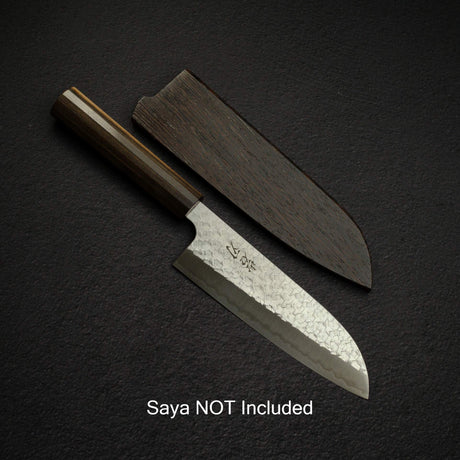 K&S Arare SG2 Santoku 170mm by Iron Clad, with Black Charcate Handle