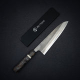 Hatsukokoro x Yoshikane SKD Nashiji Gyuto 210mm Extra Tall, Stablized Burl Handle