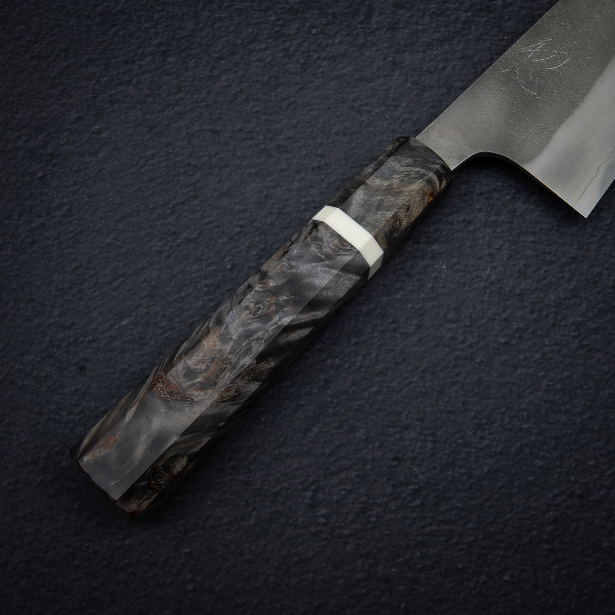 Hatsukokoro x Yoshikane SKD Nashiji Gyuto 210mm Extra Tall, Stablized Burl Handle