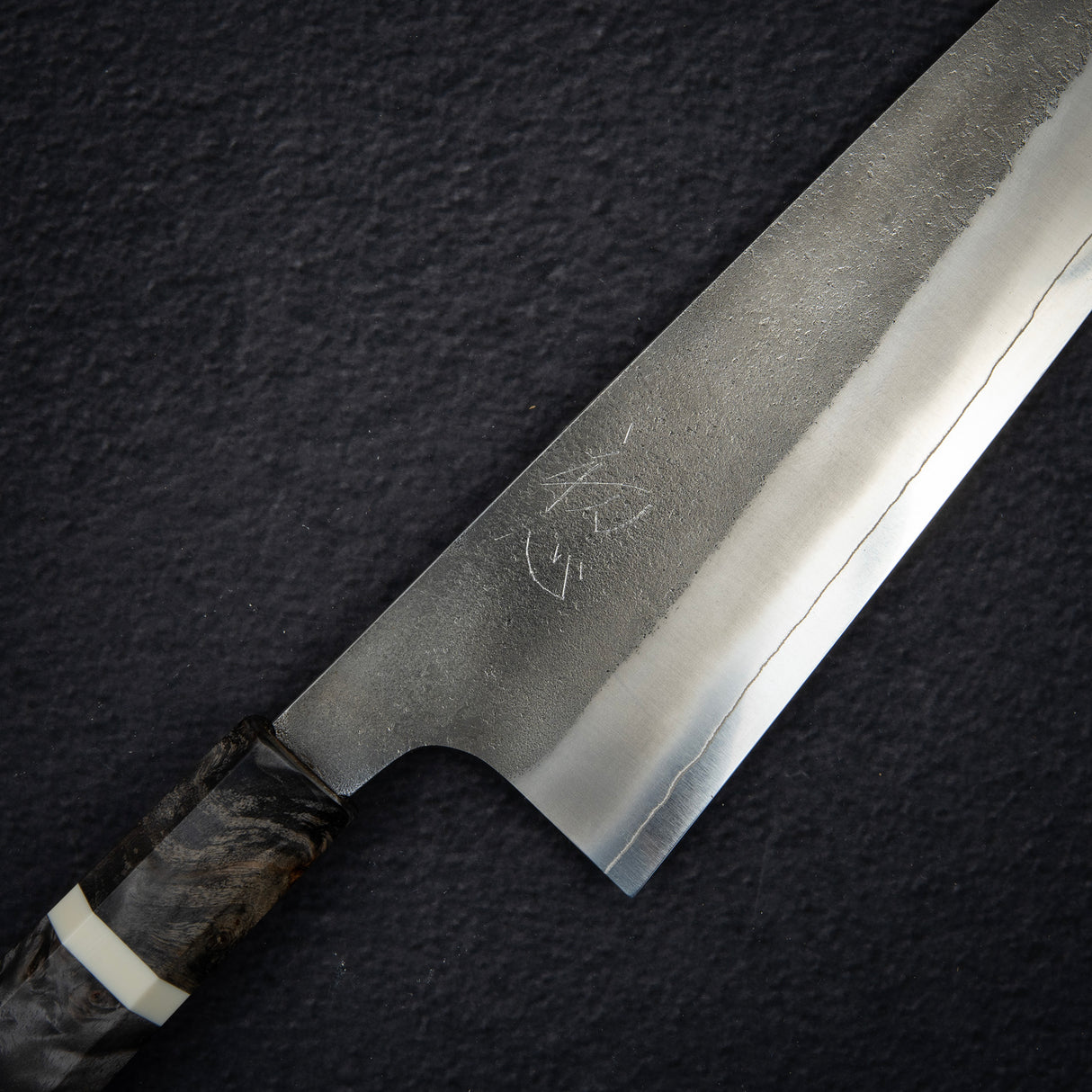 Hatsukokoro x Yoshikane SKD Nashiji Gyuto 210mm Extra Tall, Stablized Burl Handle