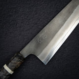 Hatsukokoro x Yoshikane SKD Nashiji Gyuto 210mm Extra Tall, Stablized Burl Handle
