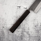 Yoshikane White 2 KU Nashiji Gyuto 210mm Stainless Clad Ebony by Hatsukokoro