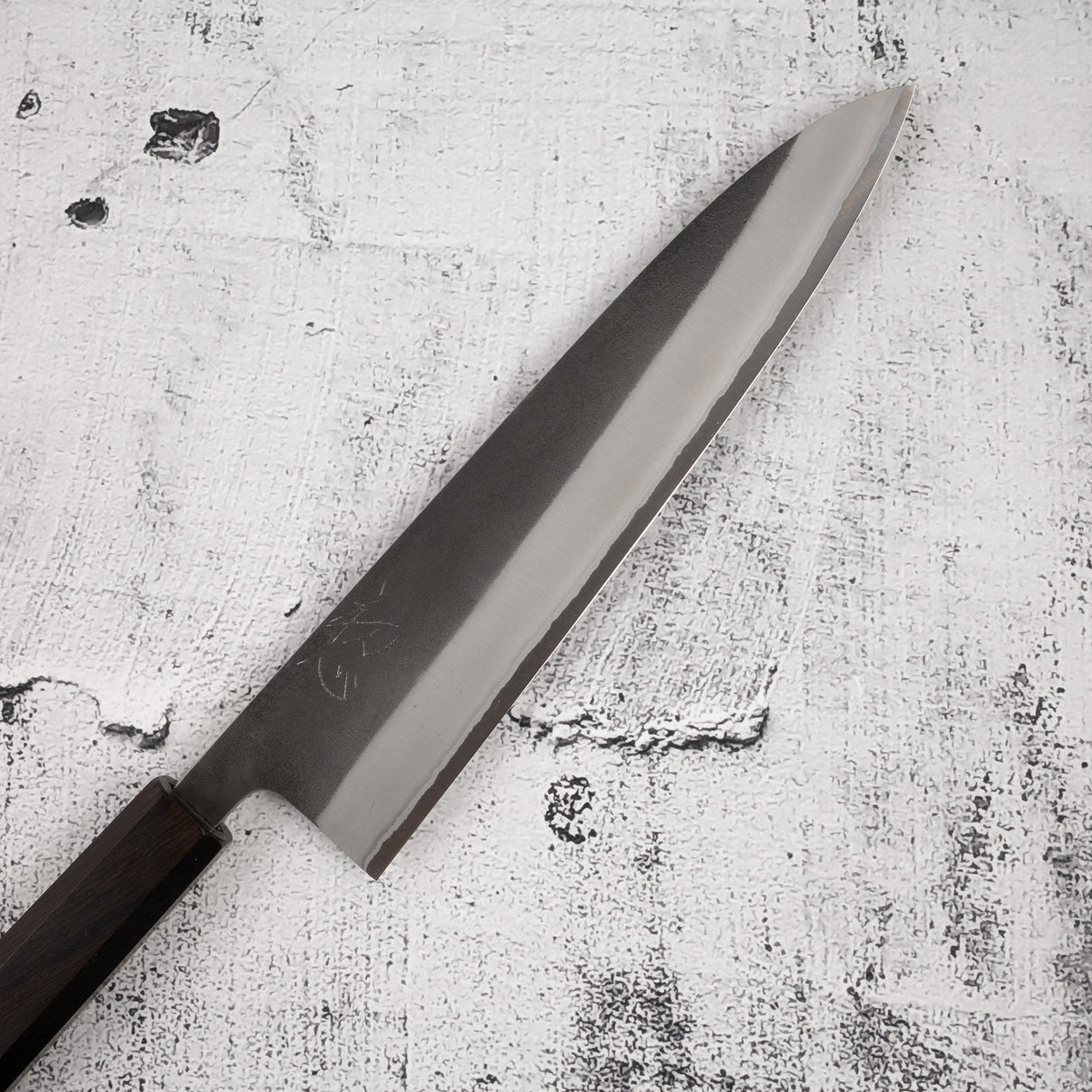 Yoshikane White 2 KU Nashiji Gyuto 210mm Stainless Clad Ebony by Hatsukokoro