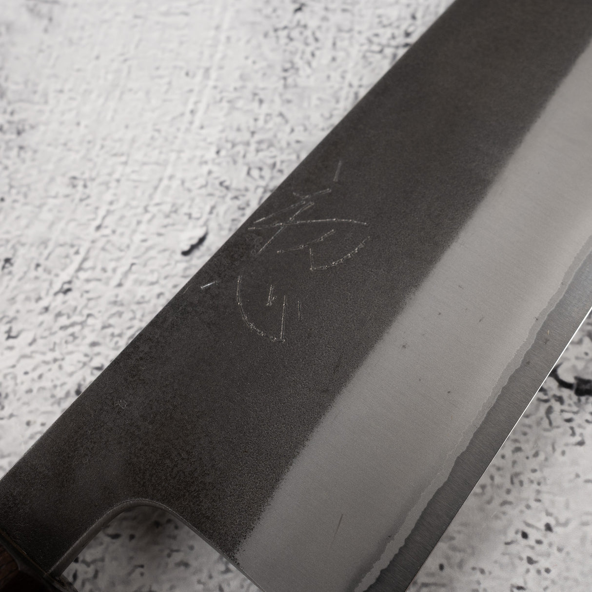 Yoshikane White 2 KU Nashiji Gyuto 210mm Stainless Clad Ebony by Hatsukokoro