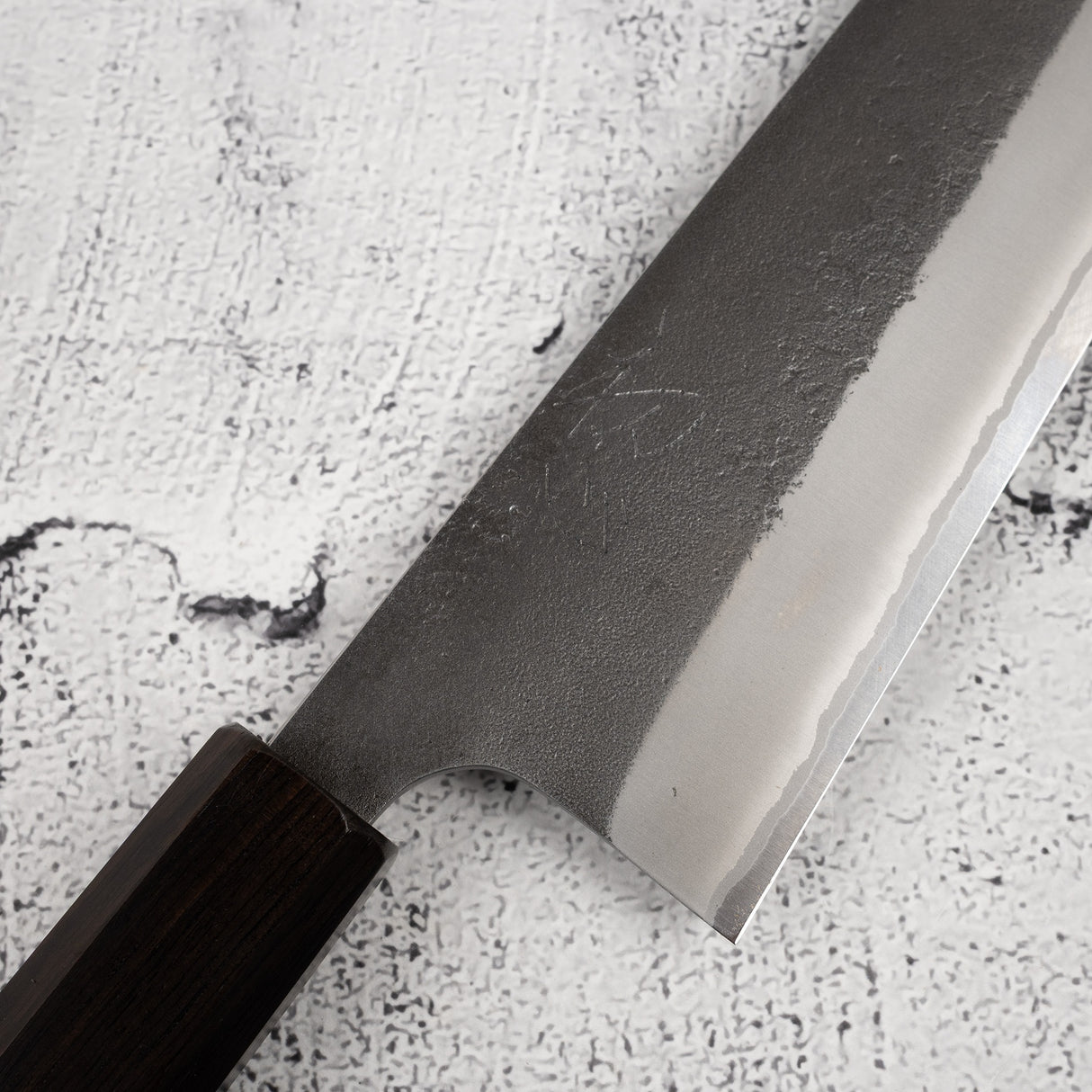 Yoshikane White 2 KU Nashiji K-tip Gyuto 210mm Stainless Clad Ebony by Hatsukokoro