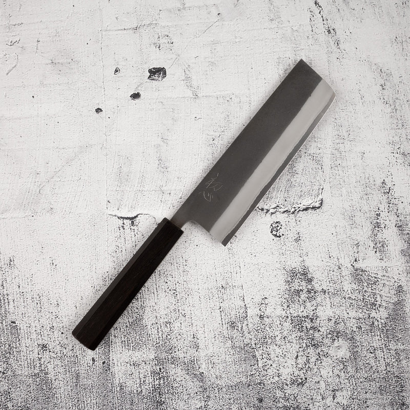 Yoshikane White 2 KU Nashiji Nakiri 165mm Stainless Clad Ebony by Hatsukokoro