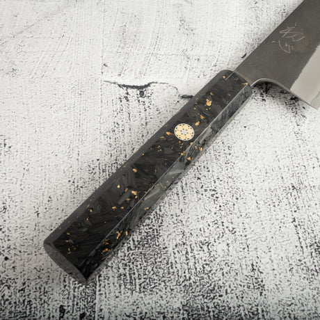 Yoshikane White 2 KU Nashiji K-tip Gyuto 210mm Carbon Fiber Handle