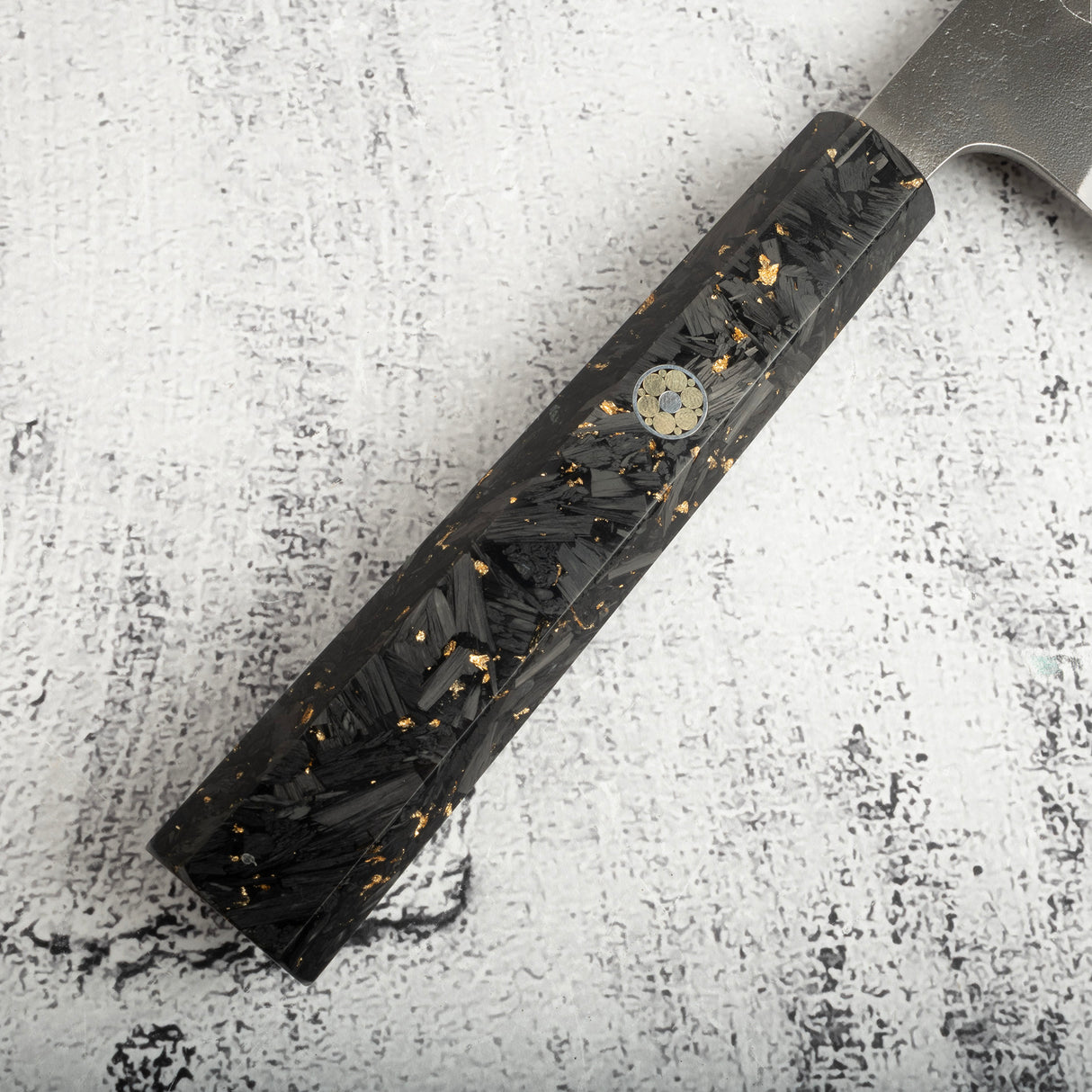 Yoshikane White 2 KU Nashiji K-tip Gyuto 210mm Carbon Fiber Handle