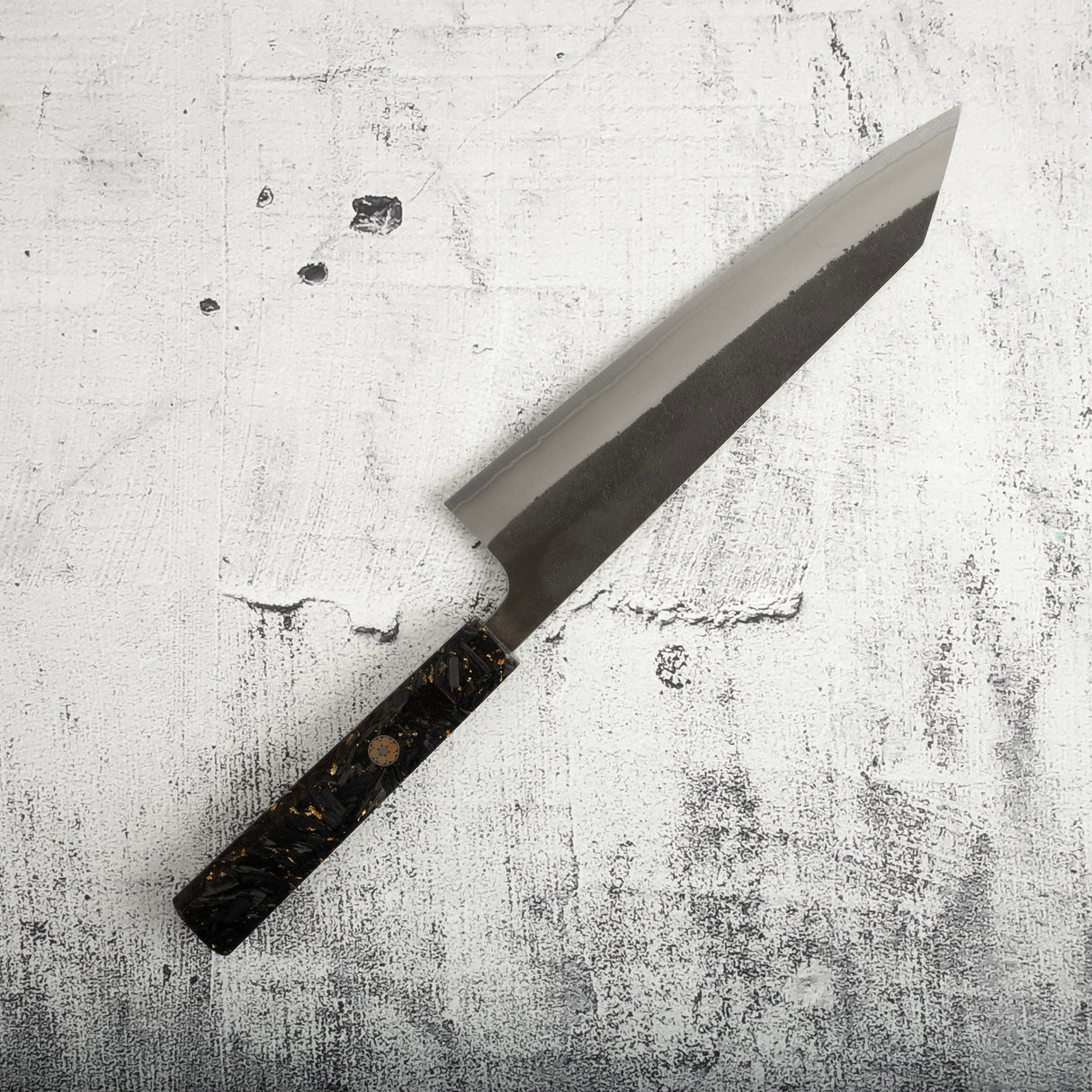 Yoshikane White 2 KU Nashiji K-tip Gyuto 210mm Carbon Fiber Handle