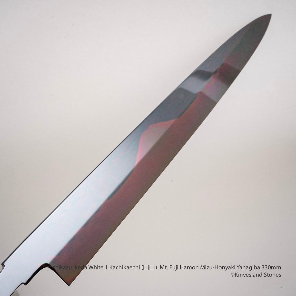 Yoshikazu Ikeda White 1 Kachikaechi (褐返)  Mt. Fuji Hamon Mizu-Honyaki Yanagiba 330mm Blade Only