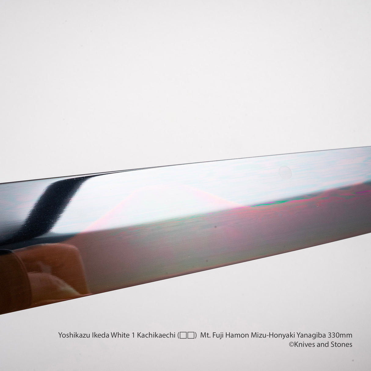 Yoshikazu Ikeda White 1 Kachikaechi (褐返)  Mt. Fuji Hamon Mizu-Honyaki Yanagiba 330mm Blade Only