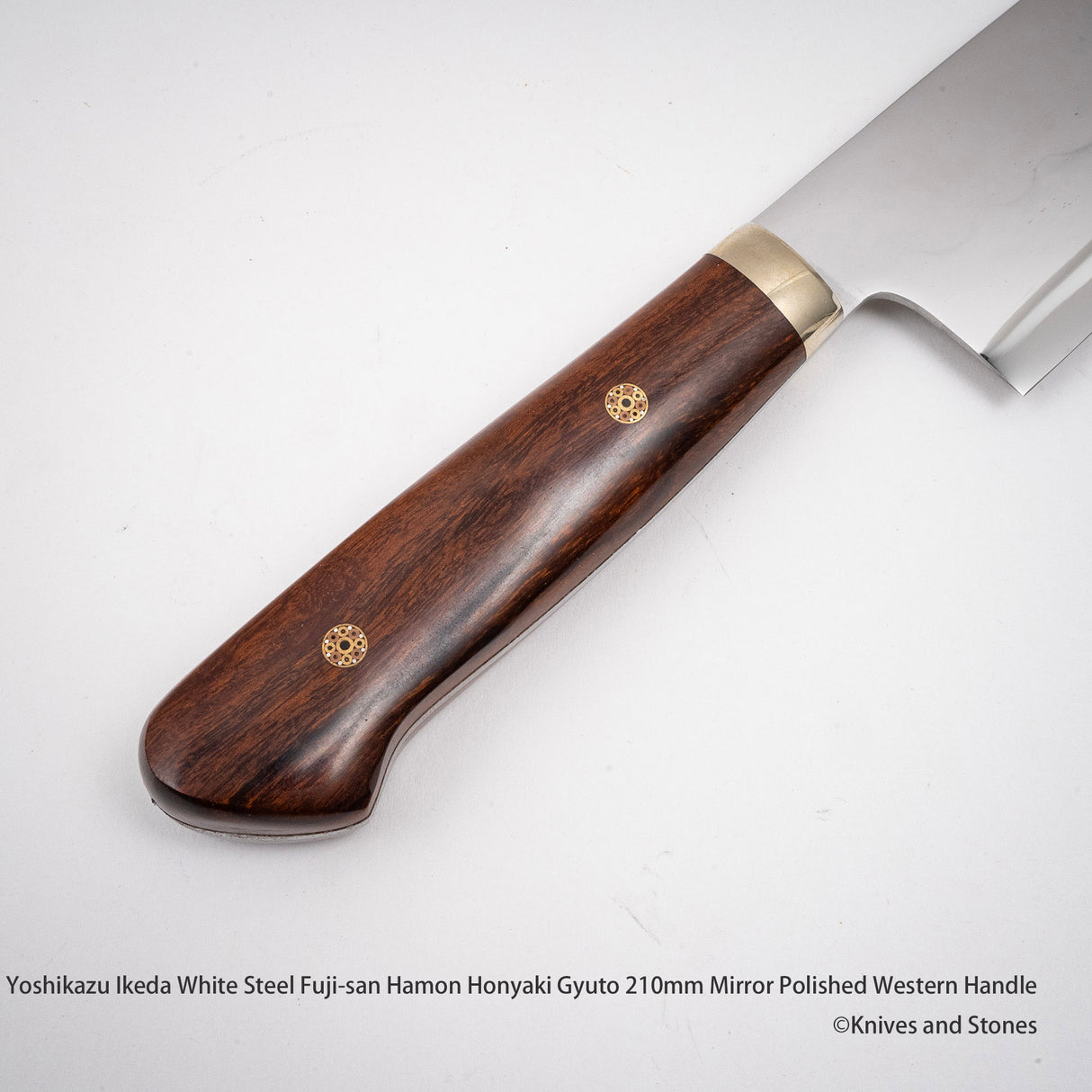 Yoshikazu Ikeda (池田美和) Honyaki Mt. Fuji Hamon Western Gyuto 210mm Ironwood Handle