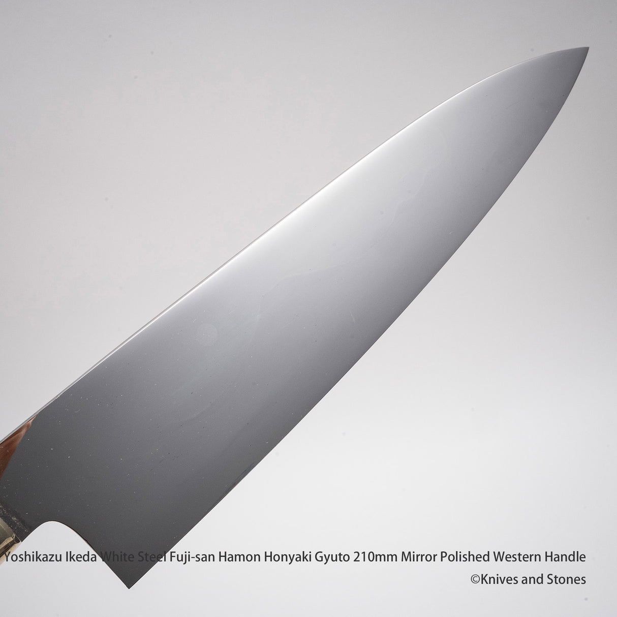 Yoshikazu Ikeda (池田美和) Honyaki Mt. Fuji Hamon Western Gyuto 210mm Ironwood Handle