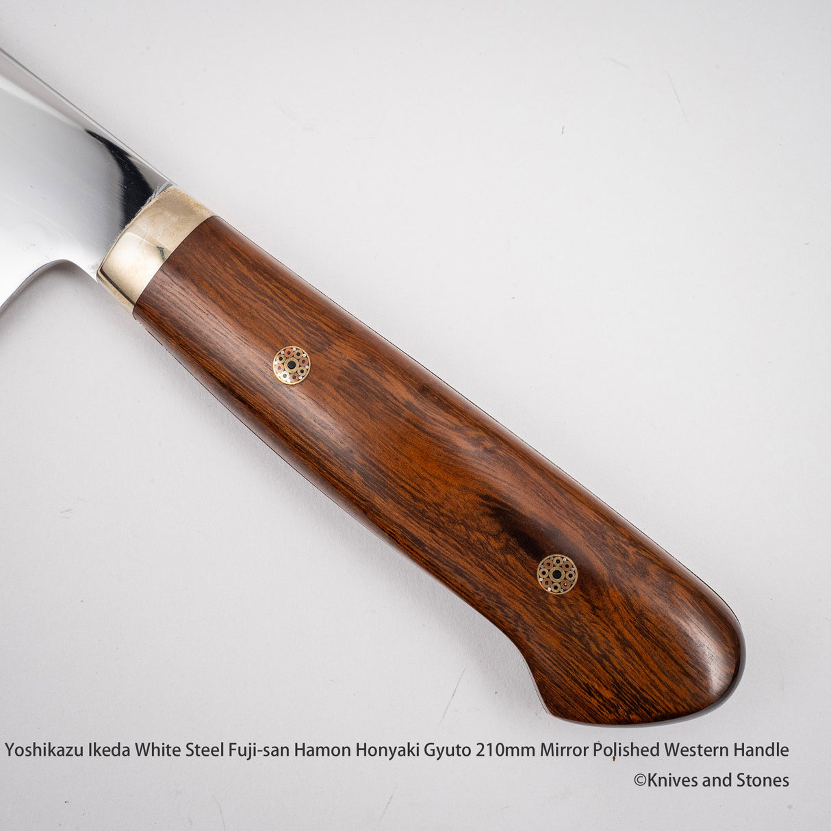 Yoshikazu Ikeda (池田美和) Honyaki Mt. Fuji Hamon Western Gyuto 210mm Ironwood Handle