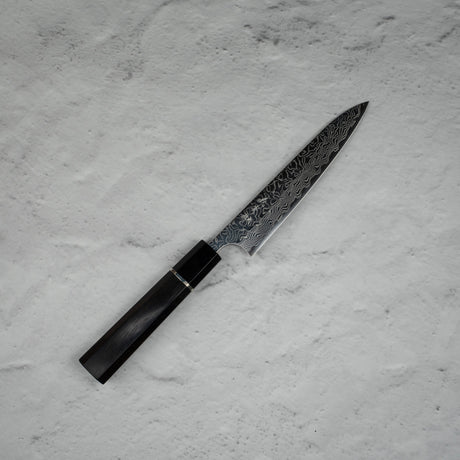 Yoshimi Kato SG2 Mirror Damascus Petty 150mm Ebony Handle