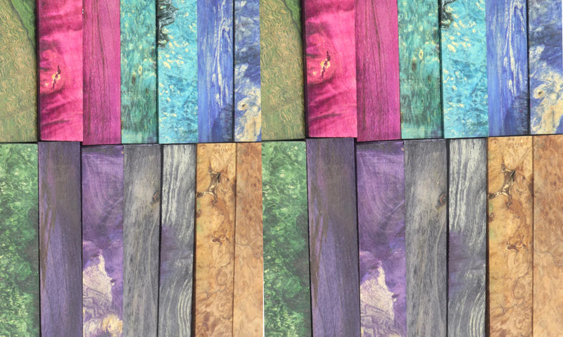 Dyed and Stabilized Maple — handle material