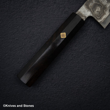 Shoichi Hashimoto (橋本庄市) Kazemachi Blue / White Damascus Gyuto 240mm