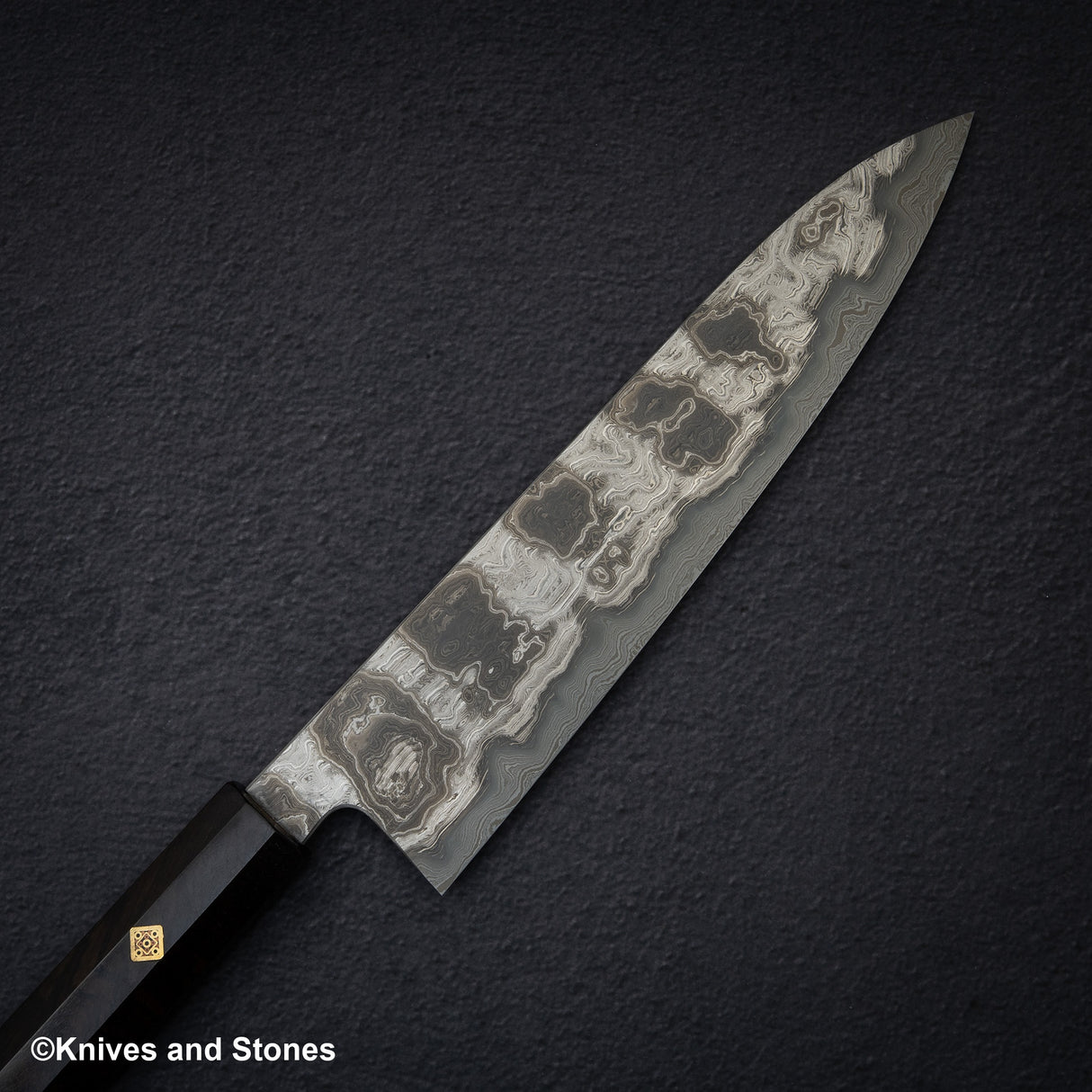 Shoichi Hashimoto (橋本庄市) Kazemachi Blue / White Damascus Gyuto 240mm