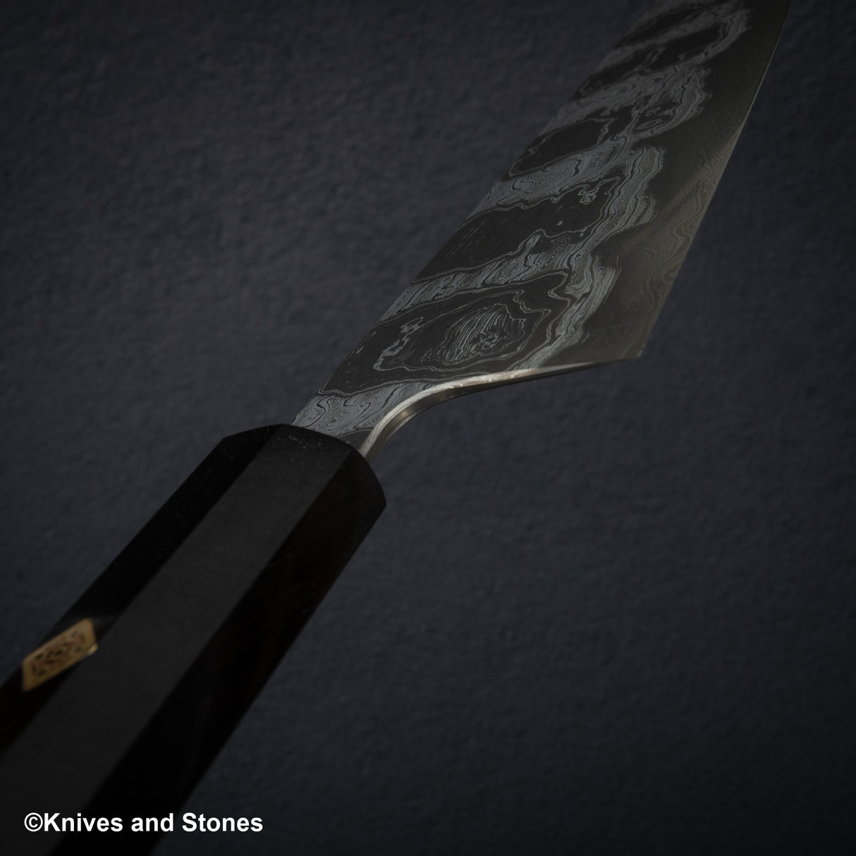 Shoichi Hashimoto (橋本庄市) Kazemachi Blue / White Damascus Gyuto 240mm