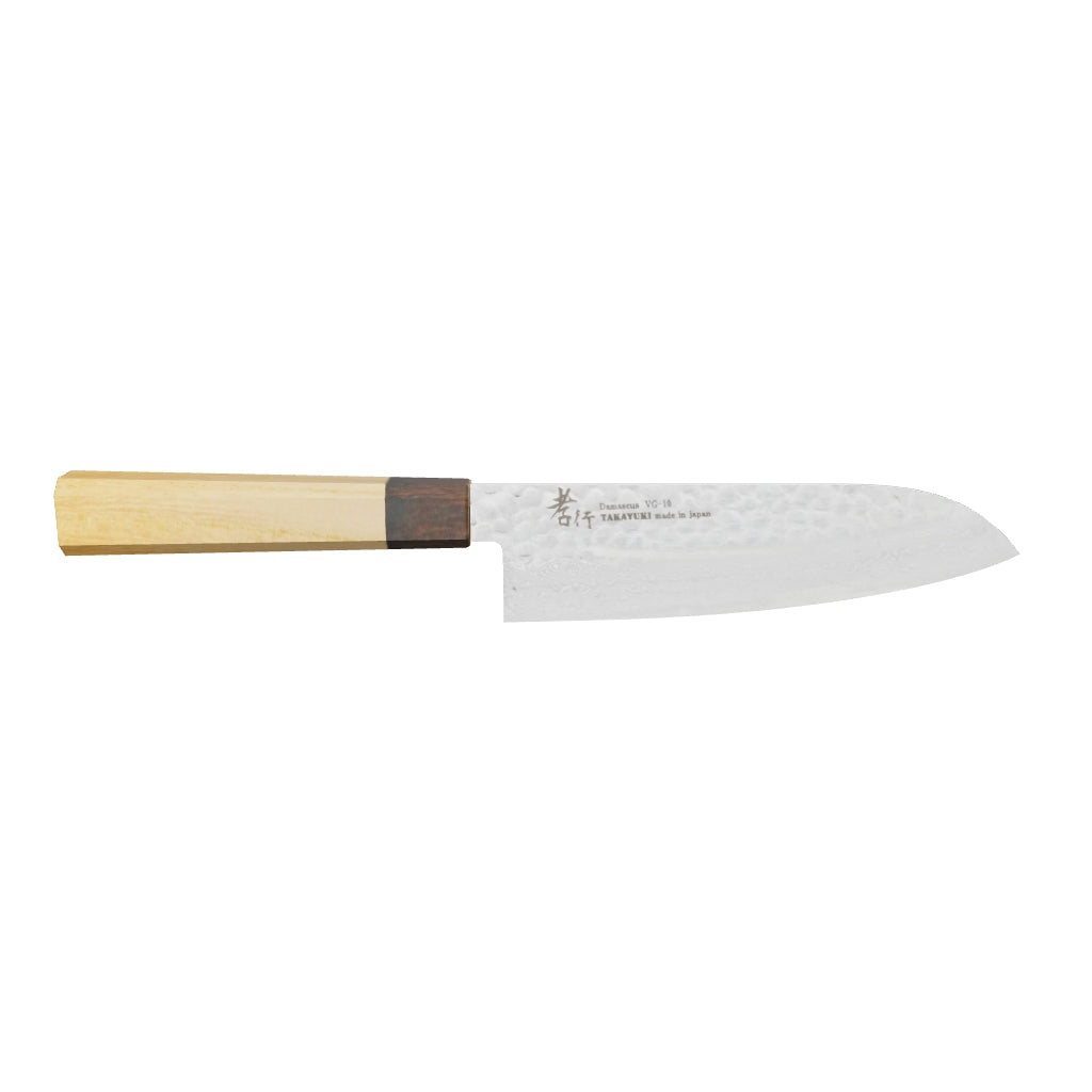 Sakai Takayuki VG10 33 Layer Damascus Santoku 170mm Teak Handle 3D model