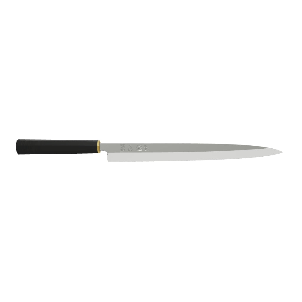 Sukenari HAP40 Mirror Polished Yanagiba 330 mm, Ebony Brass Handle (Hatsukokoro Engraved)) 3D model
