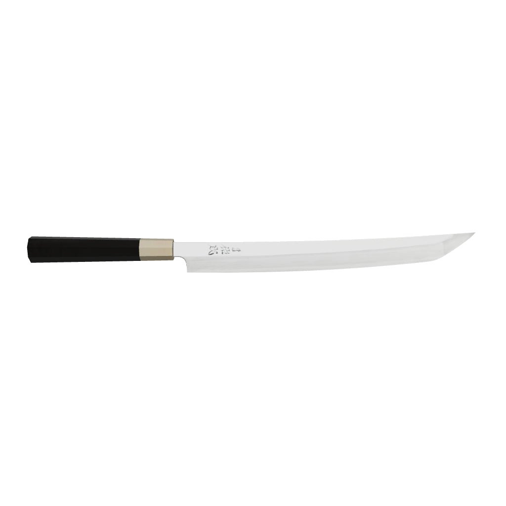 Sukenari SG2 Nimai Sakimaru Takobiki 300mm, Ebony Handle with Horn Ferrule 3D model