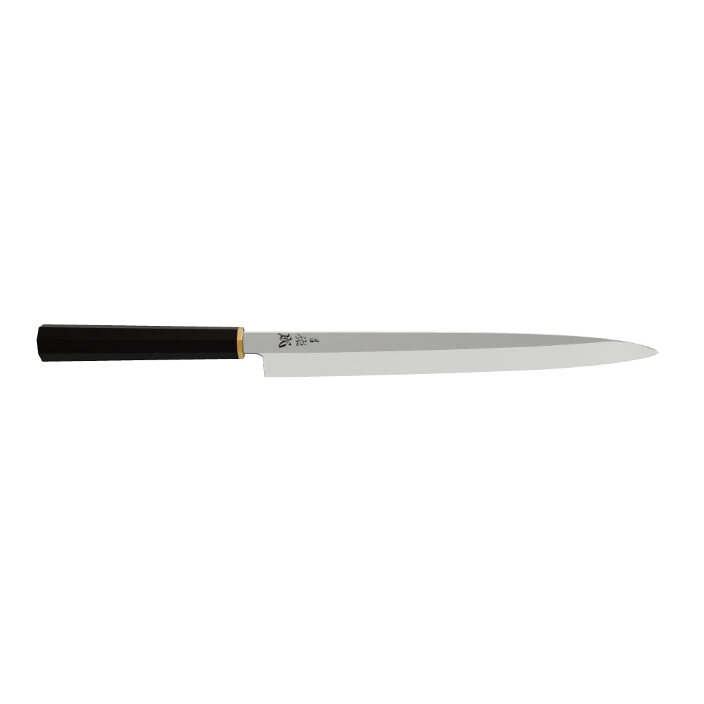 Sukenari VG XEOS Nimai Yanagiba 300mm, Ebony Handle with Brass Ferrule 3D model