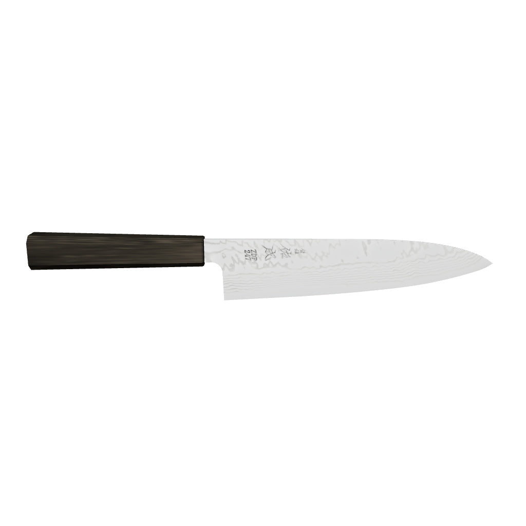 Sukenari ZDP-247 Damascus Gyuto 210mm, Ebony Handle 3D model
