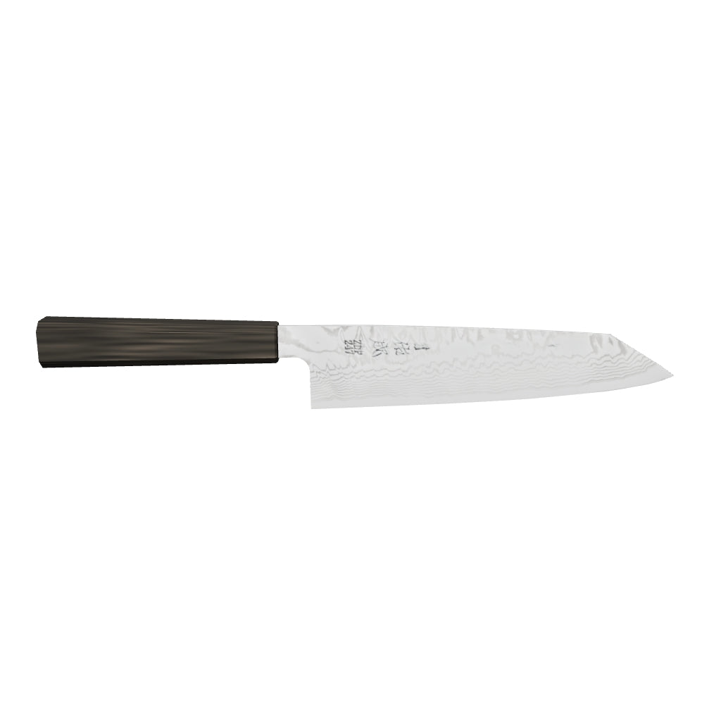 Sukenari ZDP-247 Damascus K-tip Gyuto 210mm, Ebony Handle 3D model
