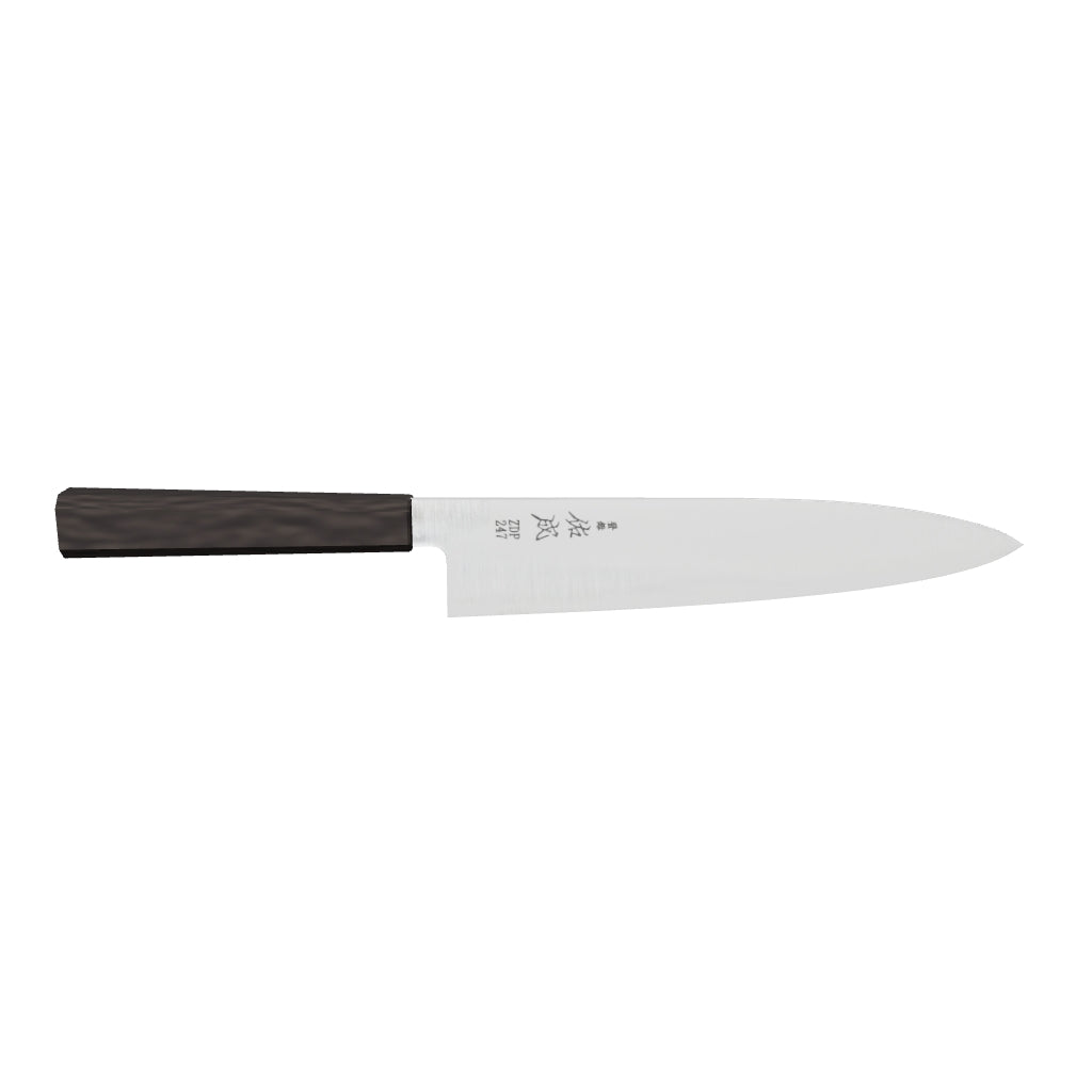 Sukenari ZDP-247 Hairline Gyuto 240mm, Ebony Handle 3D model