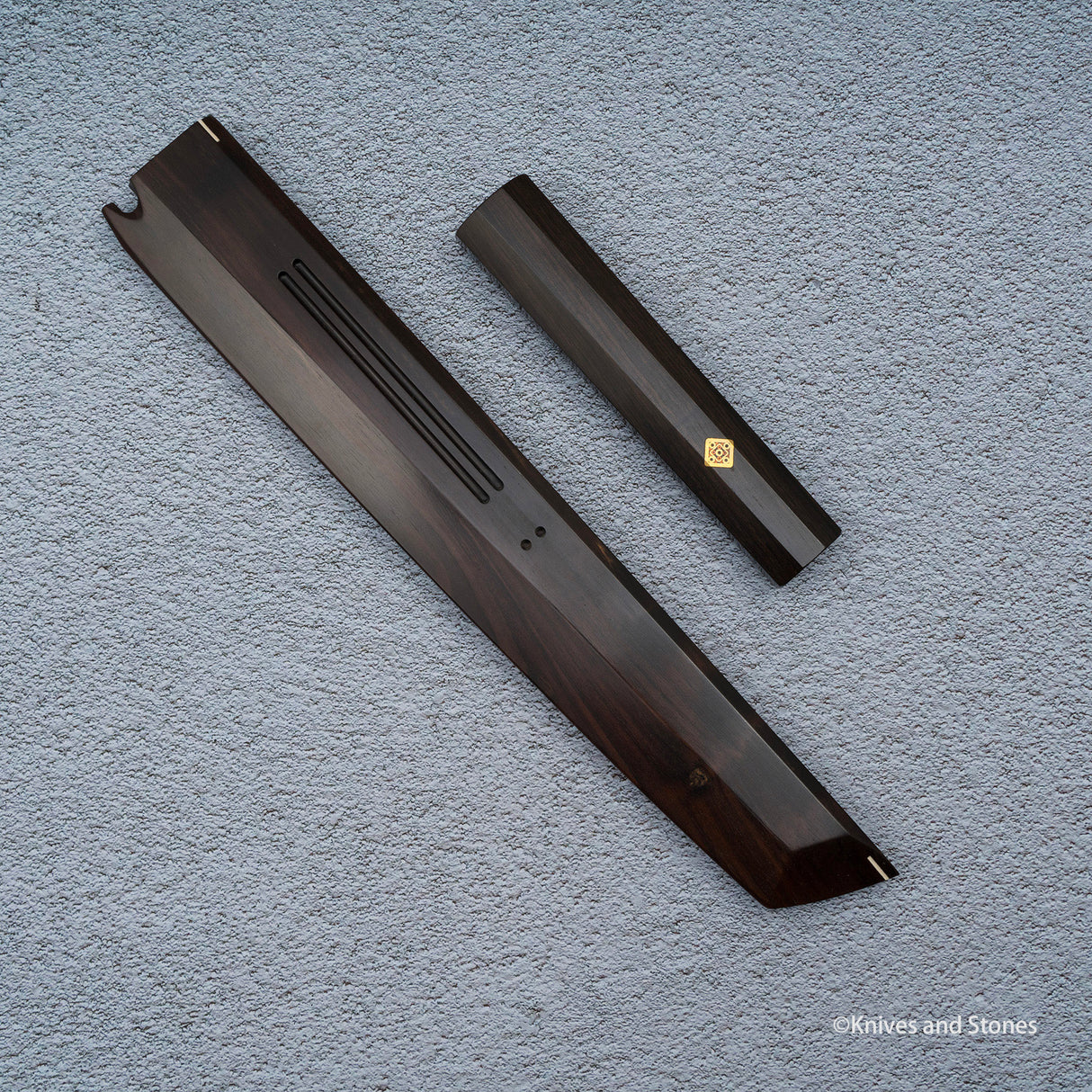 K&S Magnetic Sakimaru Saya  & Handle Set Stabilized Curly Maple / Ebony / Pau Rosa