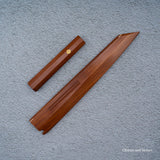 K&S Magnetic Kiritsuke Yanagiba Saya  & Handle Set Stabilized Curly Maple / Ebony / Pau Rosa