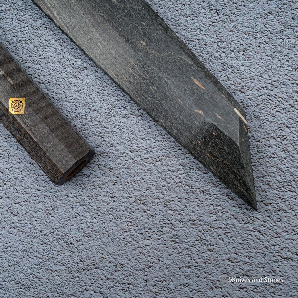 K&S Magnetic Kiritsuke Yanagiba Saya  & Handle Set Stabilized Curly Maple / Ebony / Pau Rosa