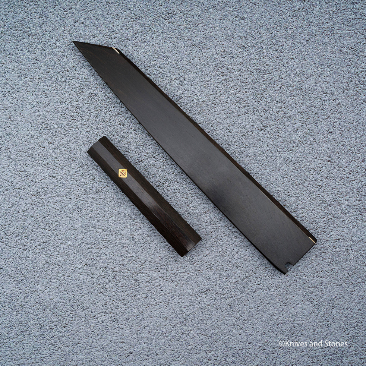 K&S Magnetic Kiritsuke Yanagiba Saya  & Handle Set Stabilized Curly Maple / Ebony / Pau Rosa