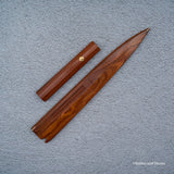 K&S Yanagiba Magnetic Saya & Handle Set Stabilized Curly Maple / Ebony / Pau Rosa
