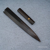 K&S Yanagiba Magnetic Saya & Handle Set Stabilized Curly Maple / Ebony / Pau Rosa