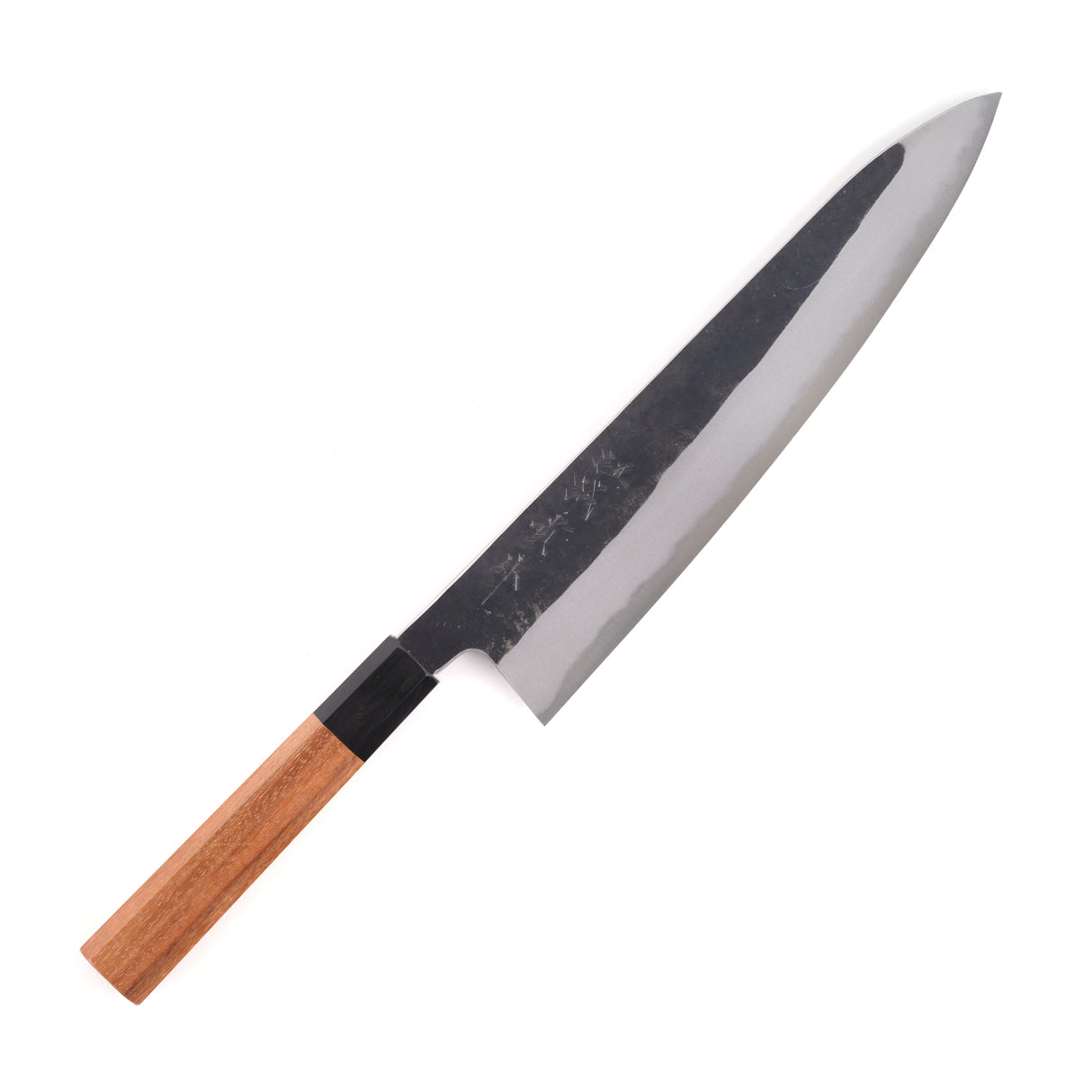 Tanaka Blue 2 Stainless Cladding Kurouchi Finish Gyuto 240mm with K&S Teak handle