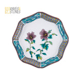 Five Flowers Octagonal Side Plate Set of 5 20 cm Kutani Ware